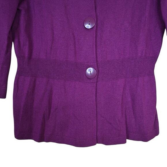 Ann Taylor Womens M Button Front Cardigan in Purple - Picture 5 of 9